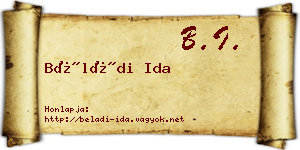 Béládi Ida névjegykártya